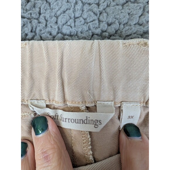 Soft Surroundings Womens Pants Antiqua Convertible Crop Ankle Buckle Beige 3X - Picture 7 of 12